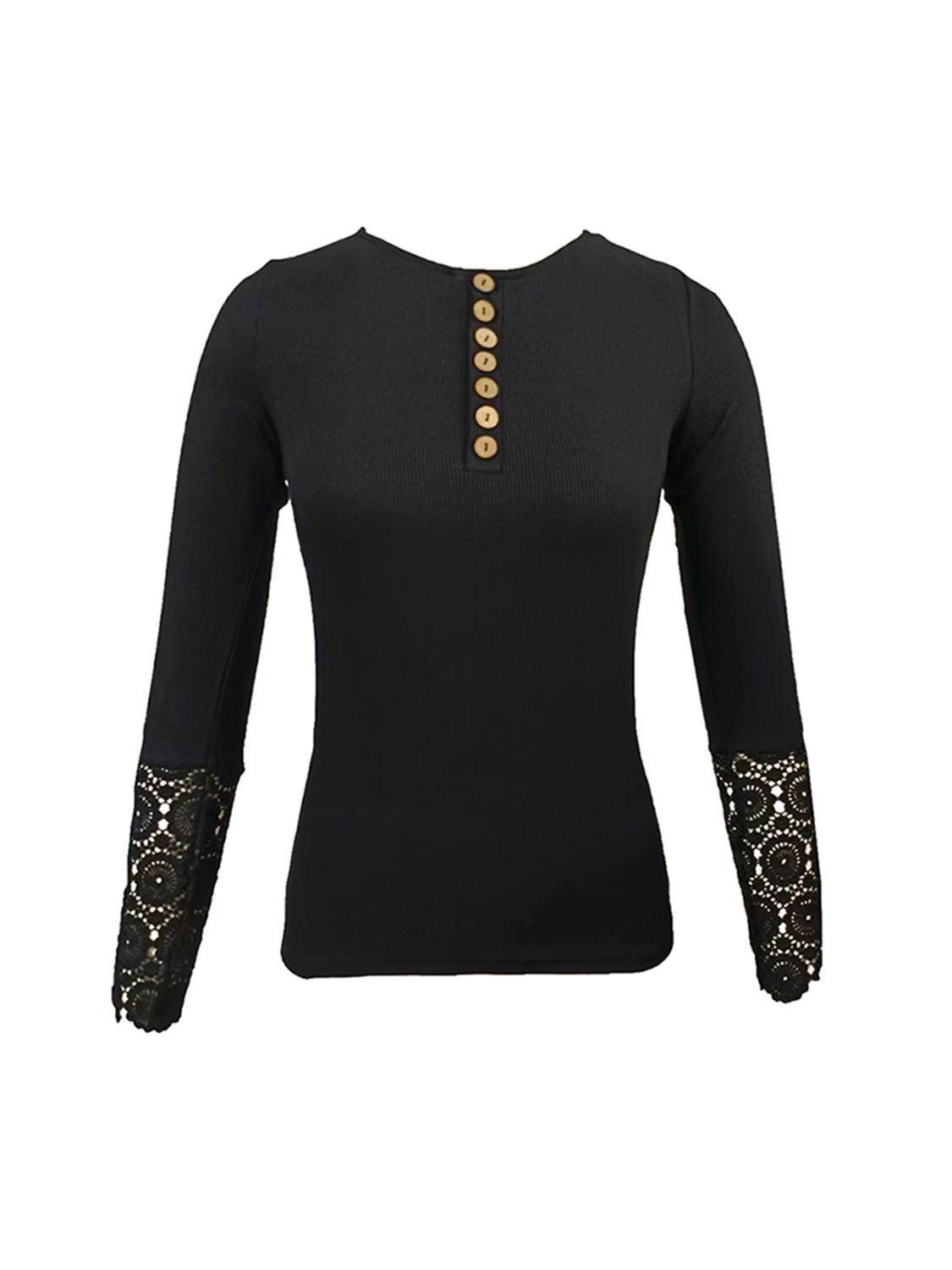 Buttoned Long Sleeve T-Shirt